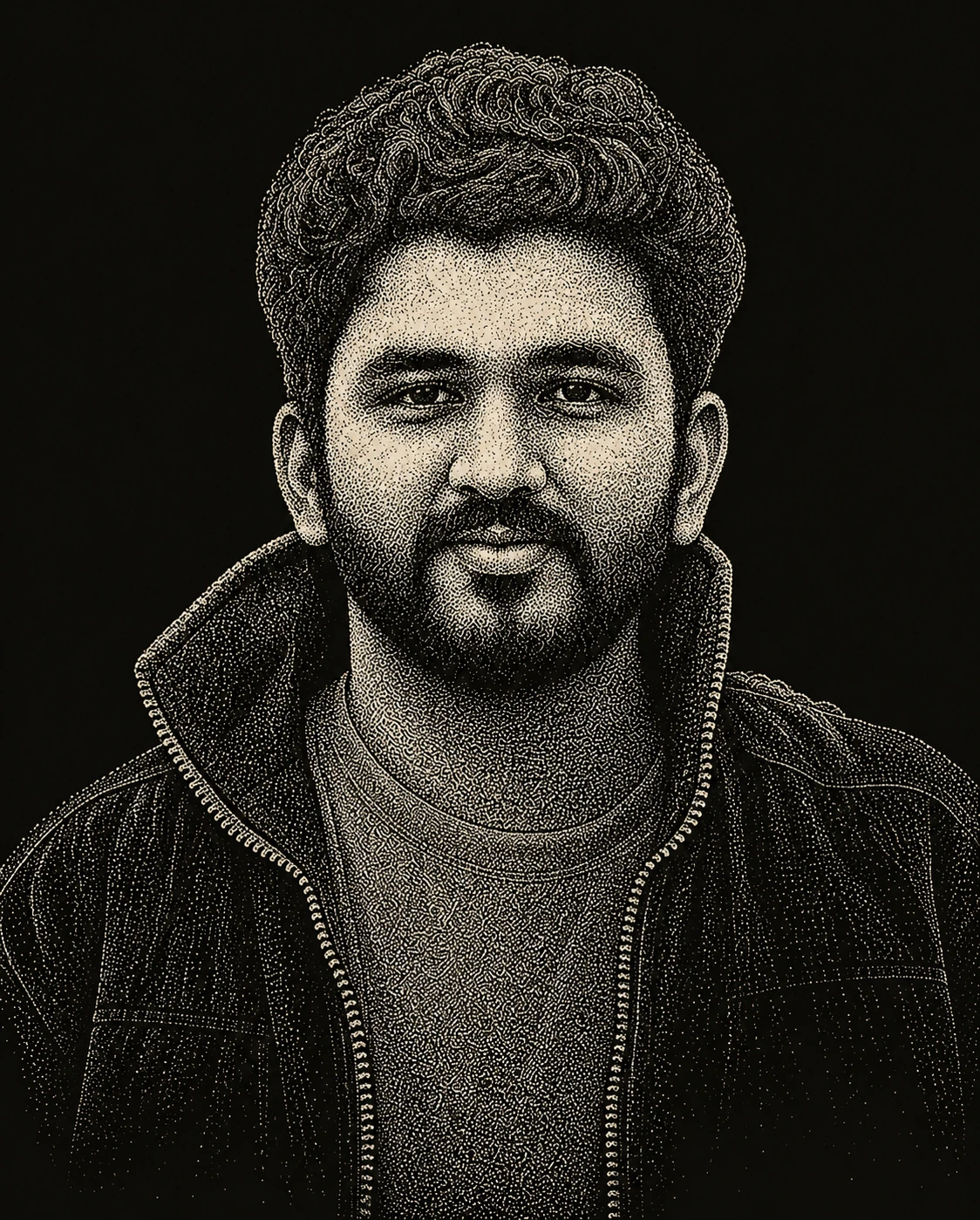 Stippled dot portrait of Dhairya Vyas